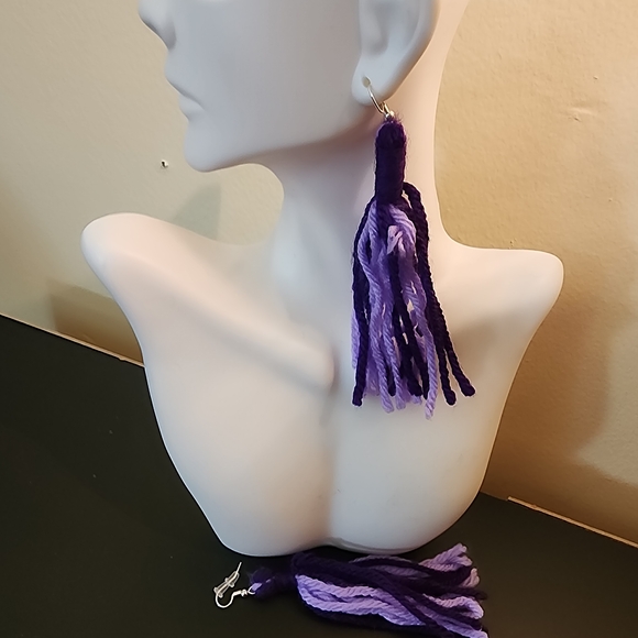 Jewelry - Handmade Purple Tassel Earrings - Women Jewelry